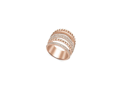 Rose Gold Plated Beaded Stack Ring